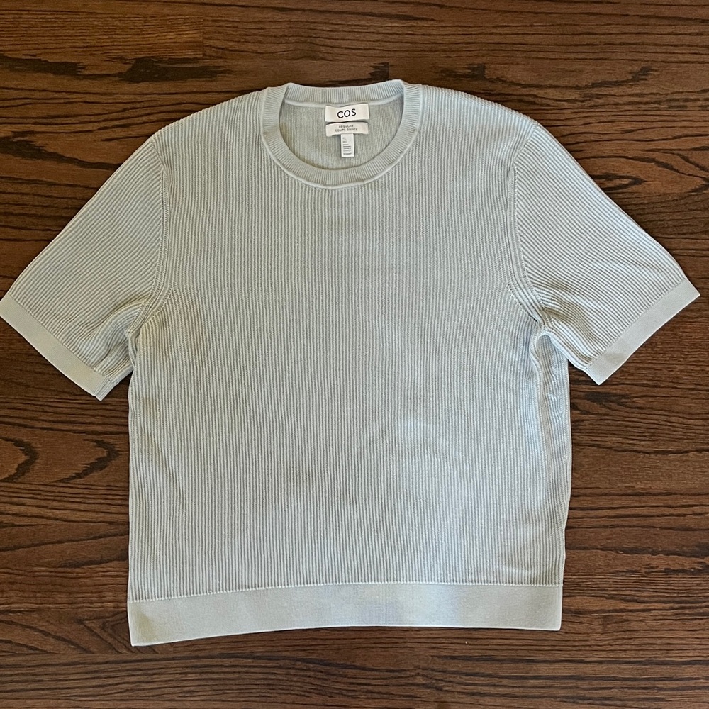 COS Light Blue Ribbed Knit Sweater